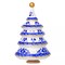9" Wooden Musical Christmas Tree, Blue Music Box Russian Handmade